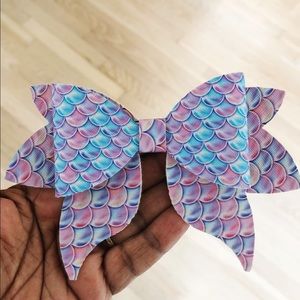 Mermaid Faux Leather Hair Bow